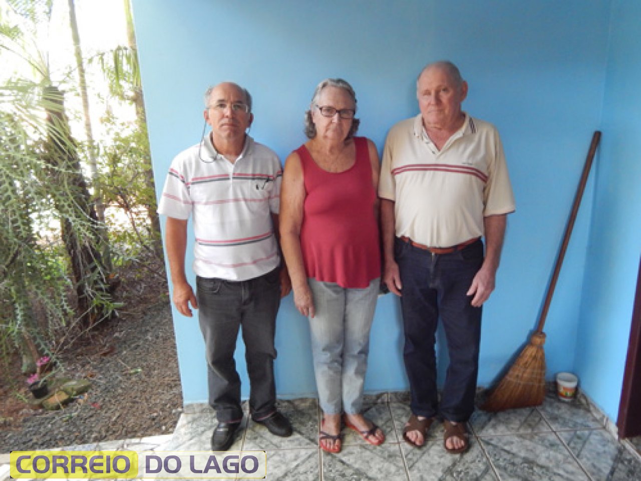 Esquerda para direita Prof. João Rosa Correia, Veleda e Bronildo Bender.