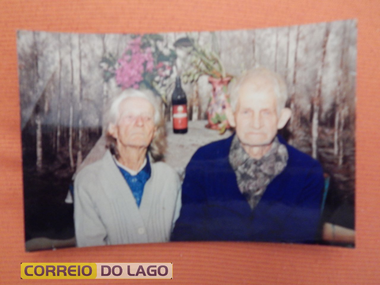 Olga Arend e Teobaldo Arend. Foto de 70 anos de casados