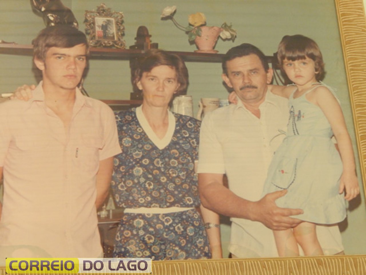 Família Fockink - Adilson, Leocádi, Normindo e Gislaine. Ano 1982.