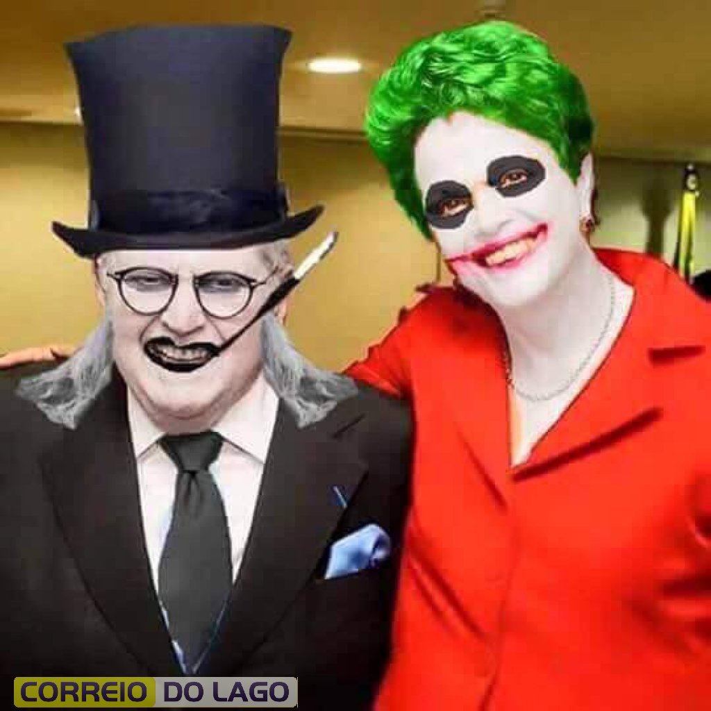 Montagem no Facebook de alguns dos desgostosos com a performance de Jô e Dilma.