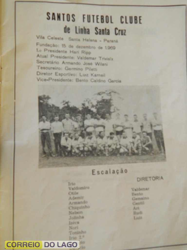 Times de futebol de campo de Santa Helena. Década de 1970.
