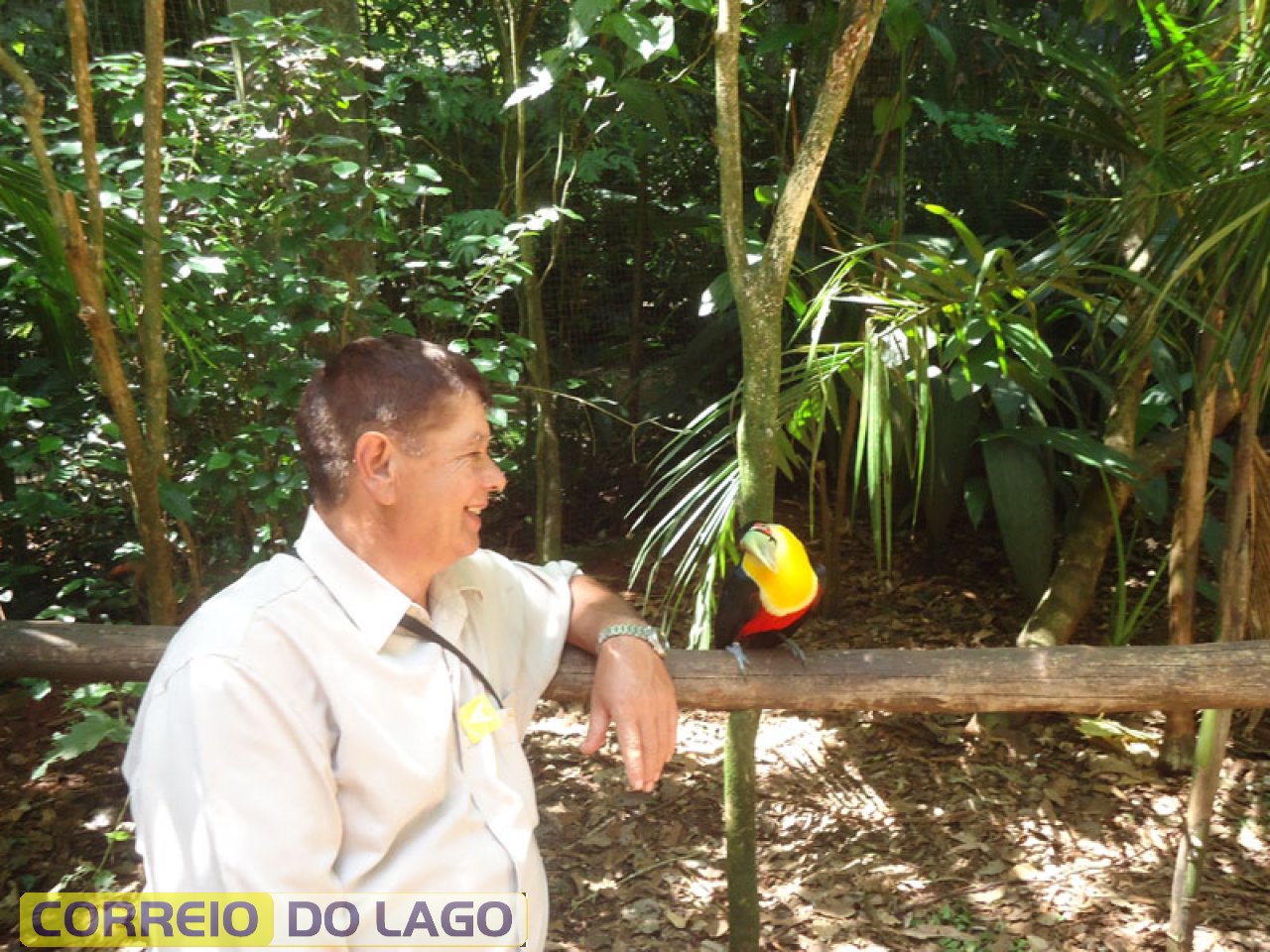 José Carvalho da Silva visitando o Parque das Aves - Foz do Iguaçu. 2014.