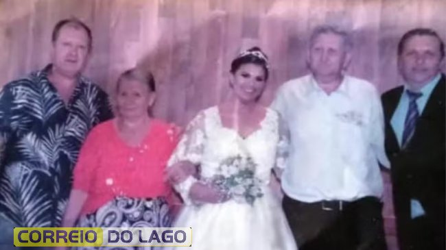 Foto do casamento de Antônio, filho de José, que morreu no tornado — Foto: Cedida pela família