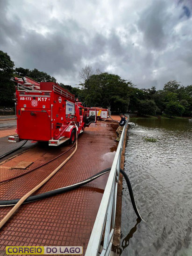 Mais de dois milhões de litros de água já foram usados no combate às chamas. Foto: Gentileza/Corpo de Bombeiros Voluntários de Ciudad del Este