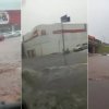 Avenida JK (esquerda e centro) e Avenida Paraná (direita) durante a chuva desta quinta-feira. Imagem: Reprodução/Vídeos de autoria indeterminada
